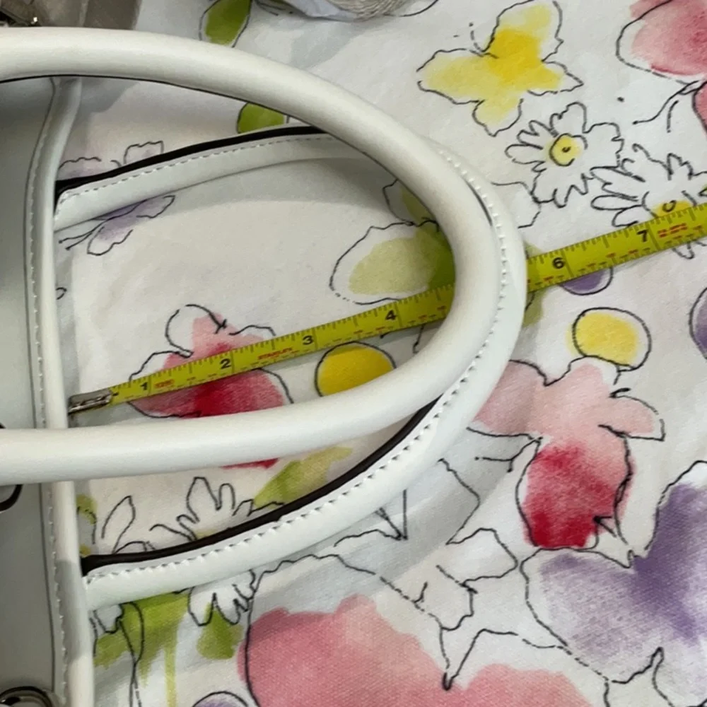 Nine West Embossed White Satchel.